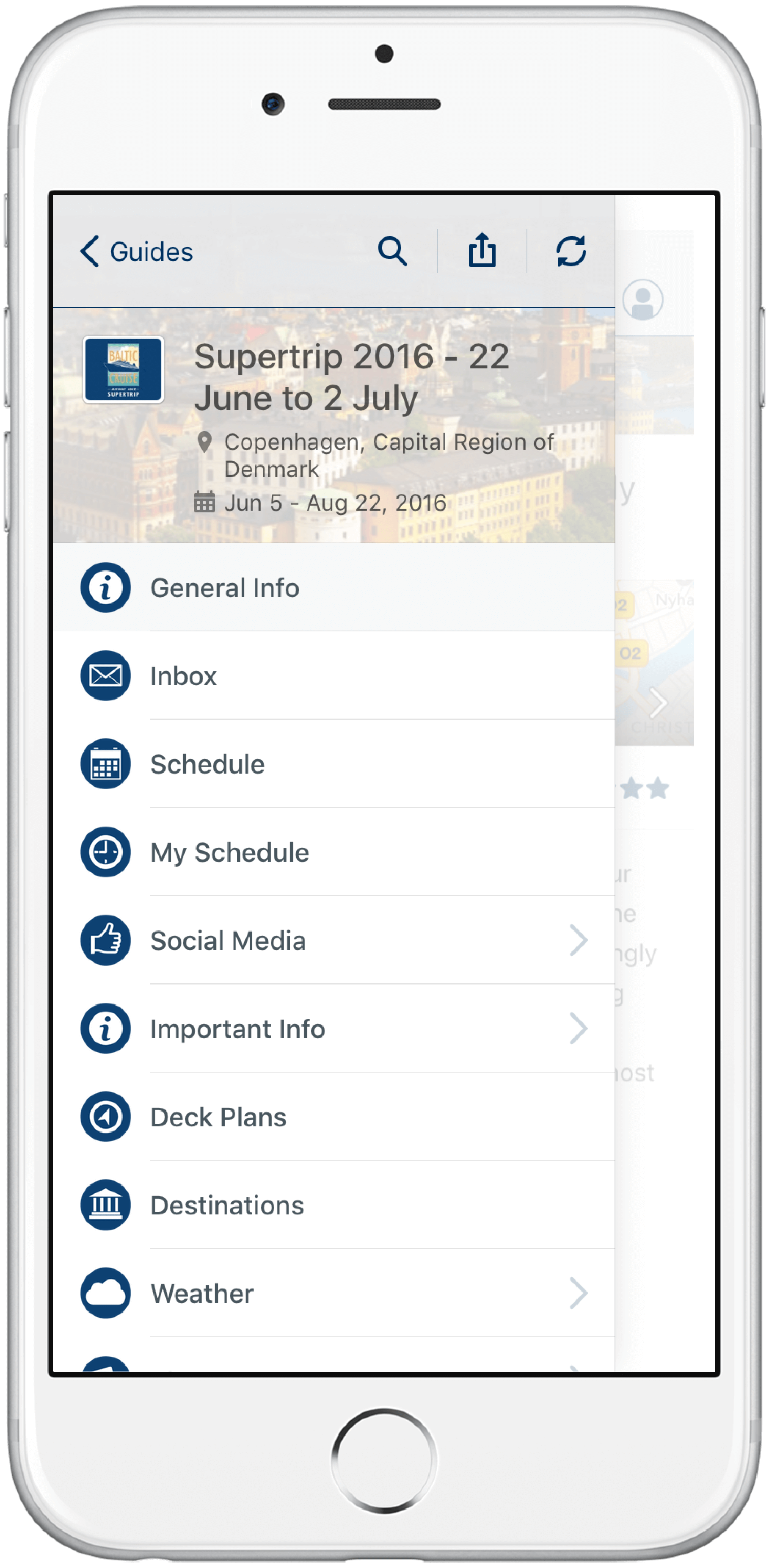 Amway mobile app menu