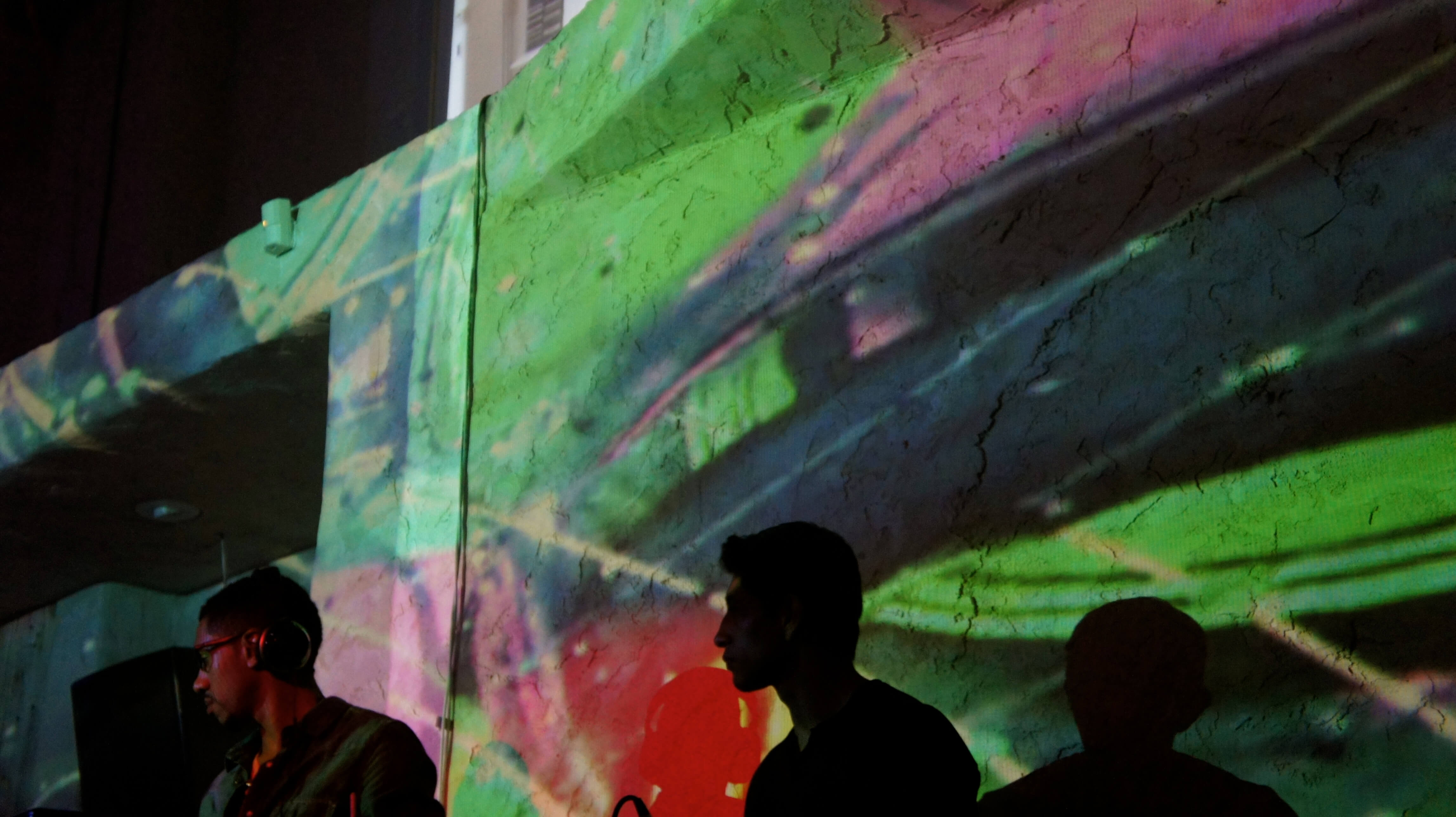 The DJ booth at Venue 550