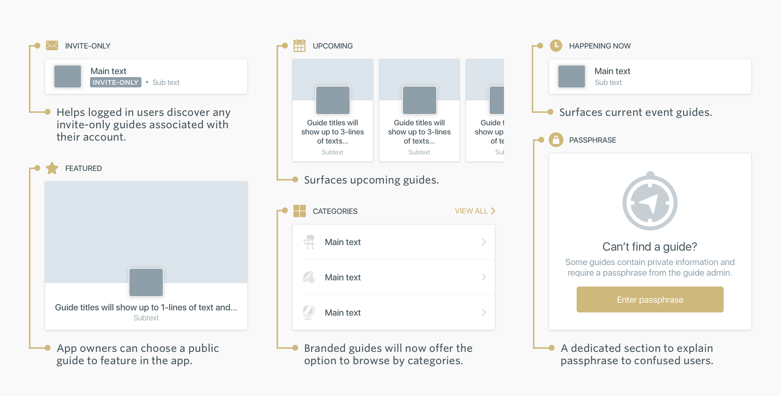 ios guide discovery branded new sections