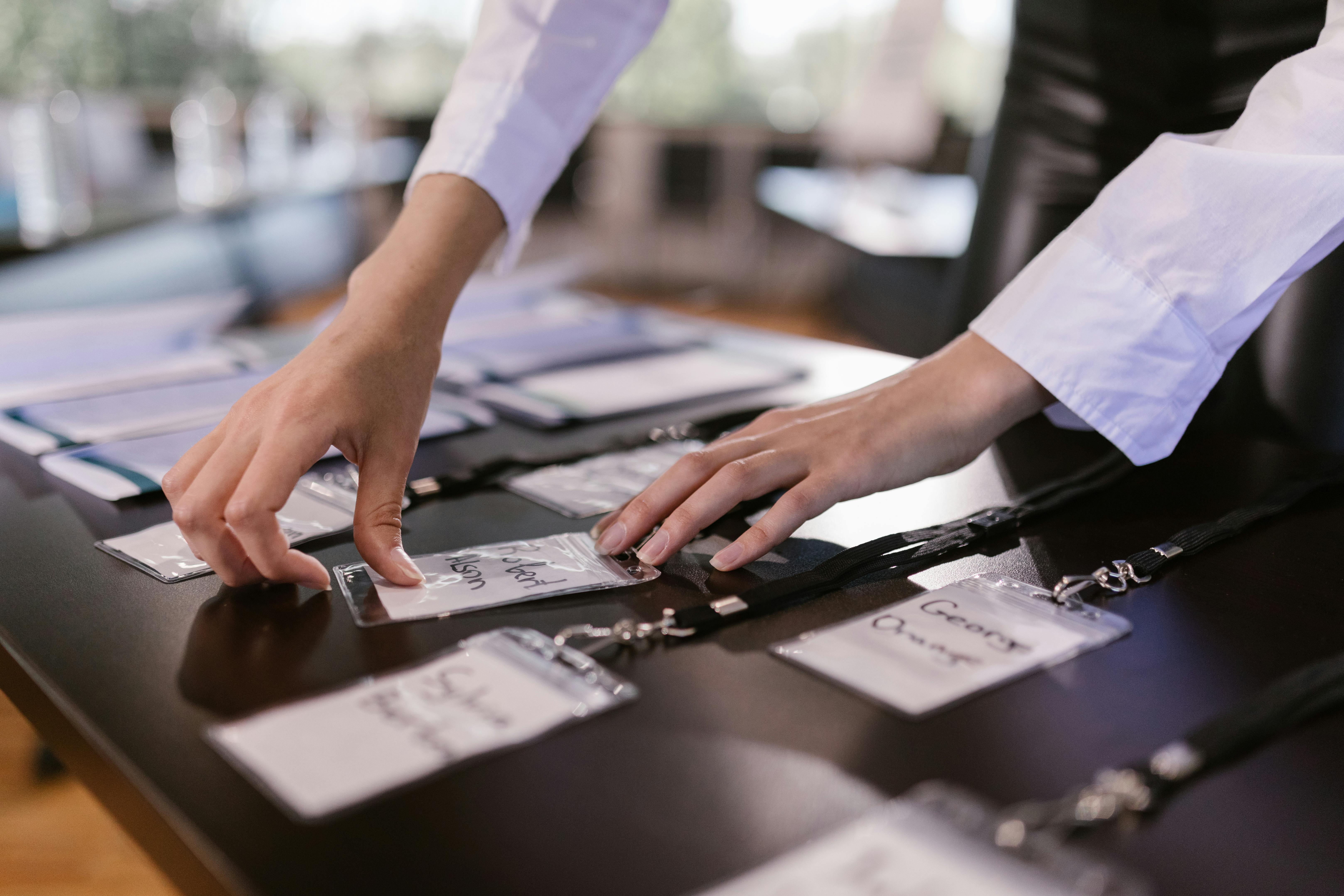 registration desk at an event