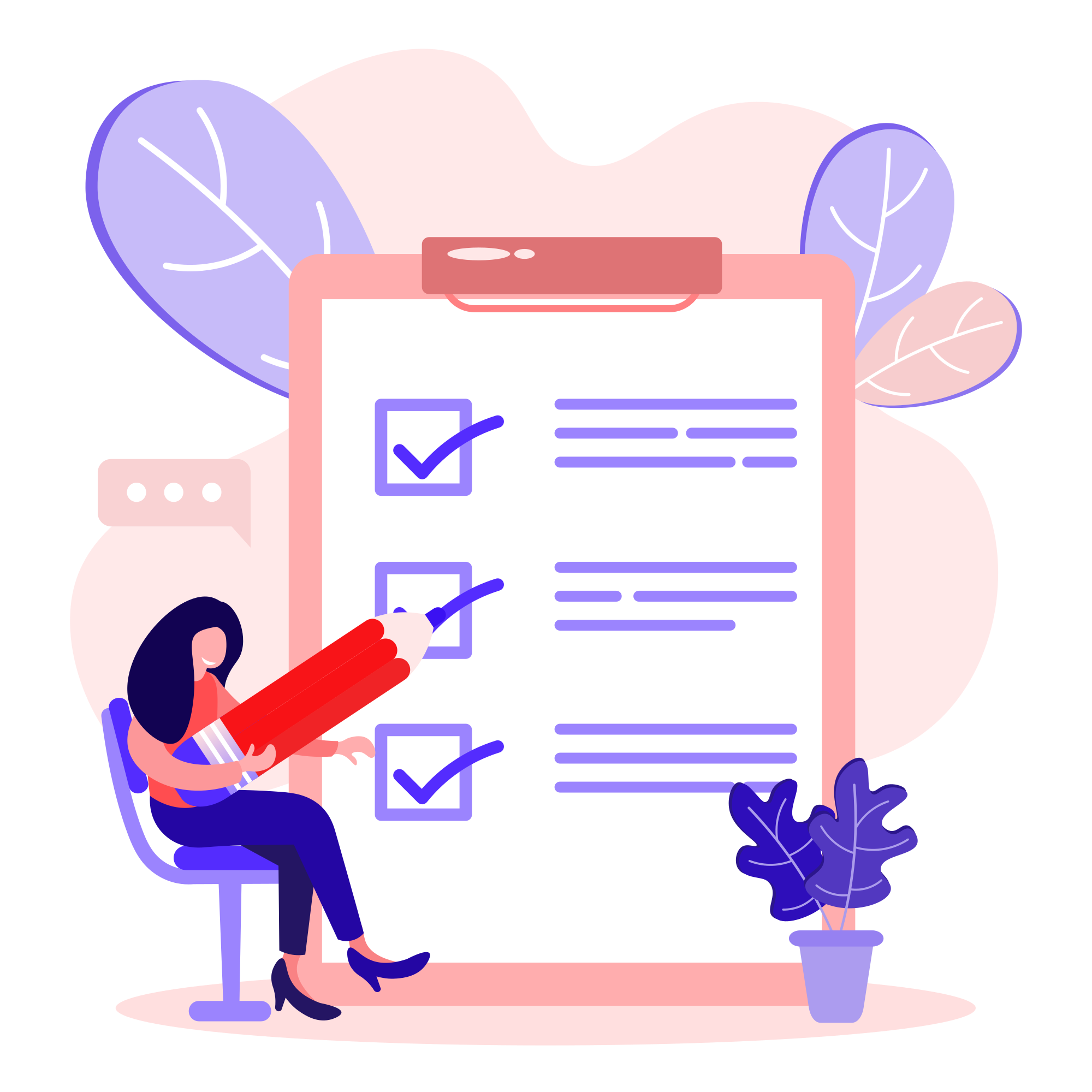 illustration of a woman using a checklist