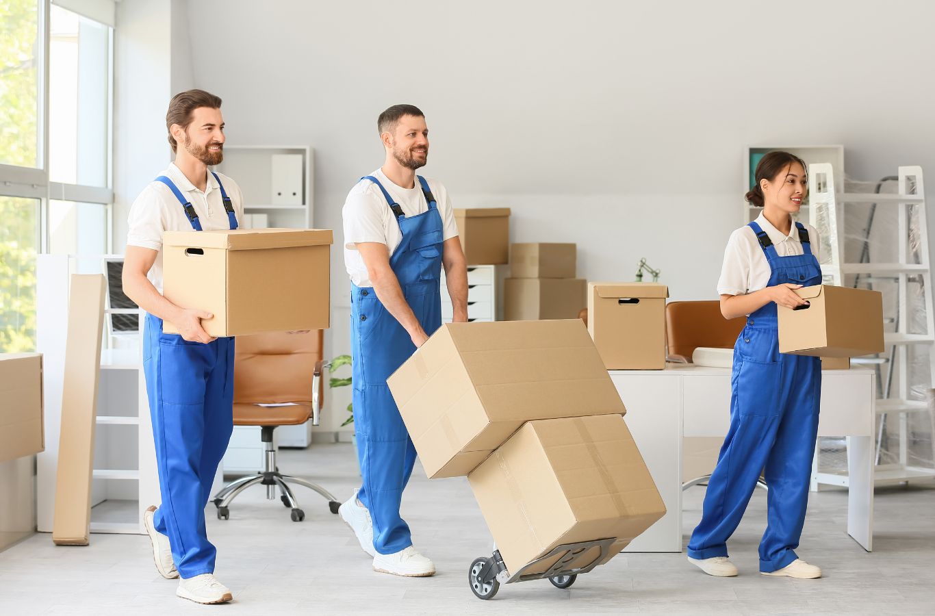 Minute Men Movers crew coordinating packing and loading during a moving company job in Bloomington with efficient workflow and planning
