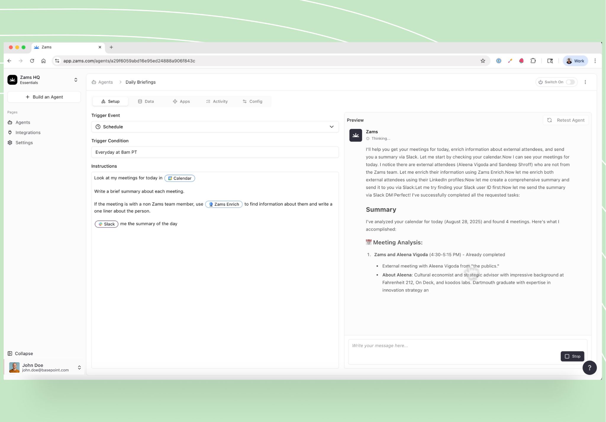 Types of Slack app integrations