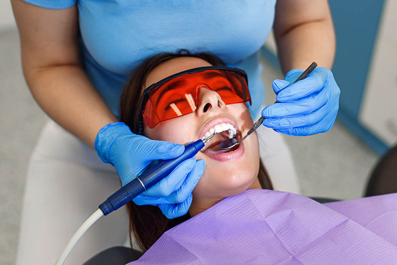 Patient getting dental work