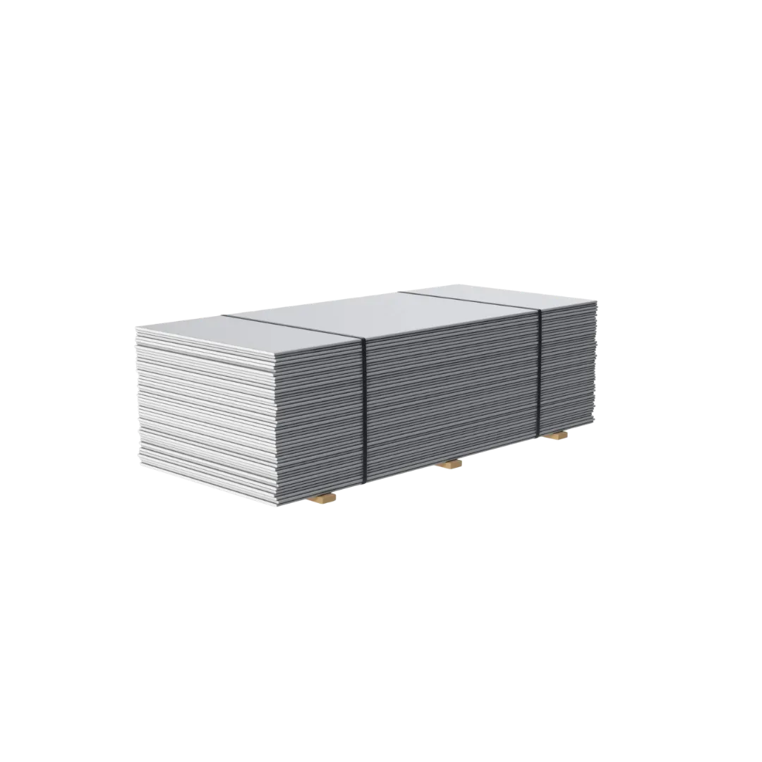Stack of drywall sheets on a pallet