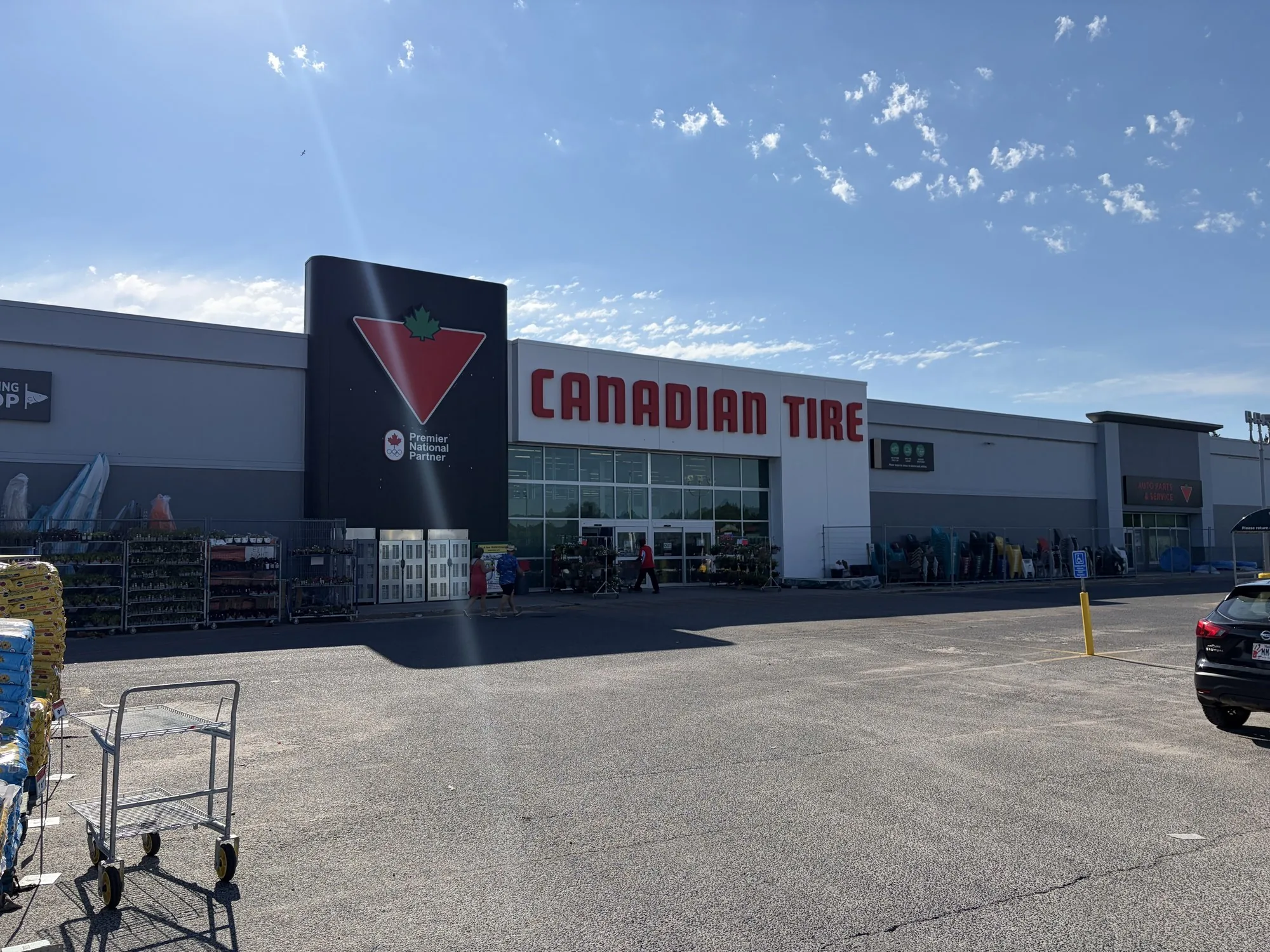 Canadian Tire store in Winnipeg seen across the parking lot