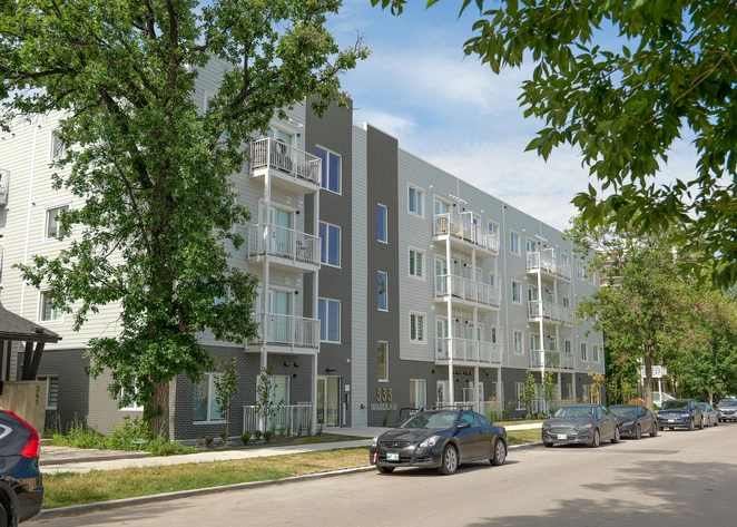 333 Wardlaw in Winnipeg's Osborne Village, a boutique residential building on a tree-lined street