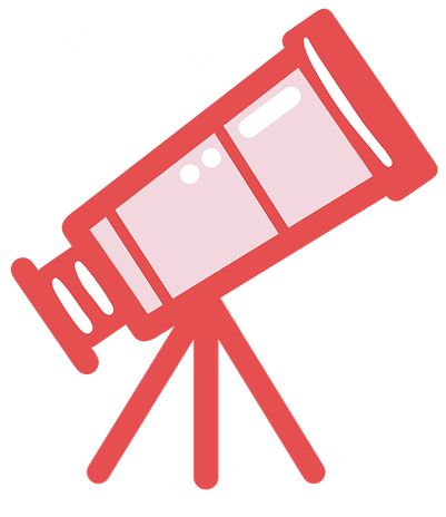 Graphic of a telescope and stars