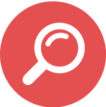 icon of a white magnifying glass