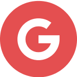 Icon of a white Google logo with red background