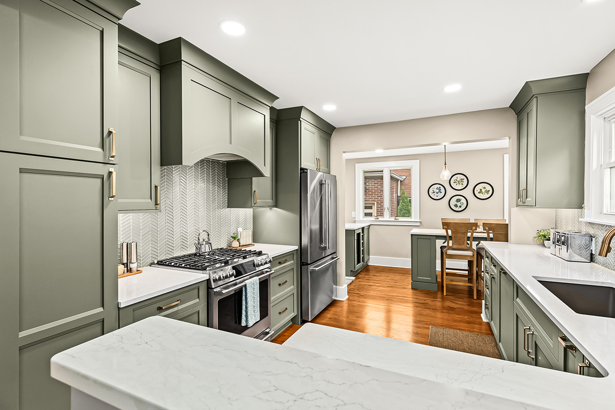 Moss Green Kitchen Cabinets Creates A Green Oasis