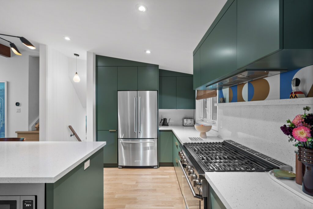 dark green cabinets