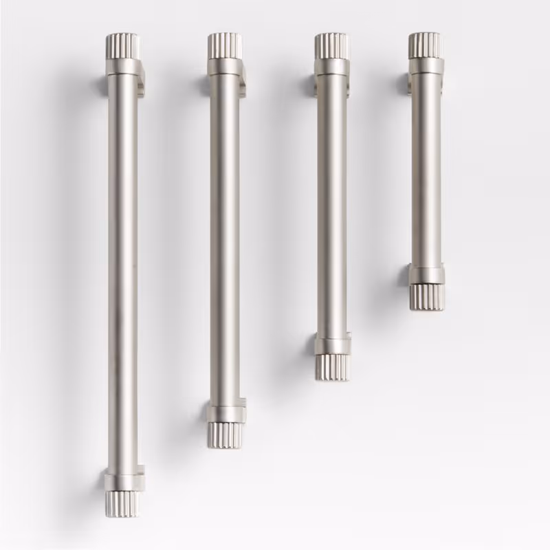 Modern Fluted Brushed Nickel Cabinet Drawer Bar Pulls