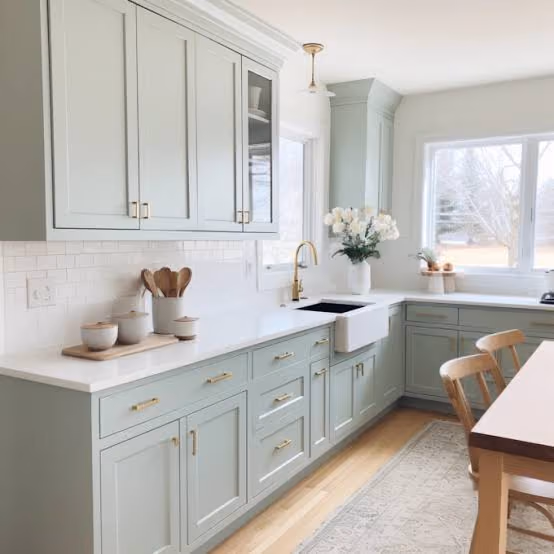 From Soft to Bold: 15 Sage Green Paint Picks for Gorgeous Kitchen Cabinets -