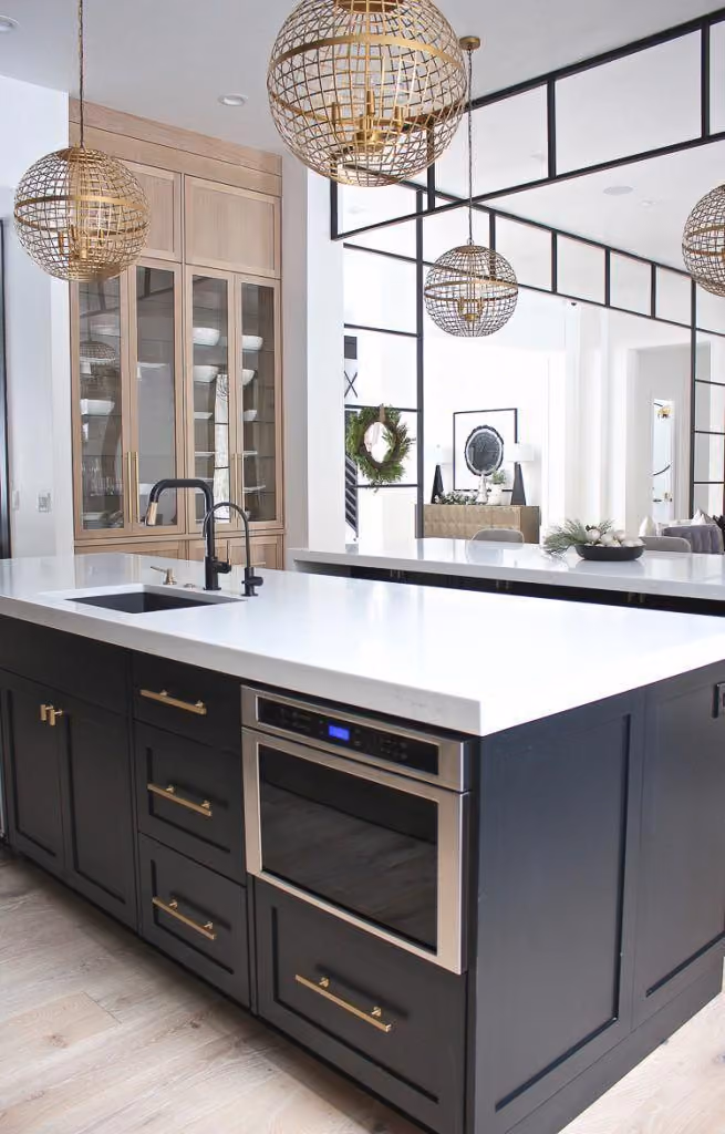 Winter Wonderland Christmas Home Tour: Chic Black Butler's Pantry |  Contemporary kitchen remodel tips, Modern kitchen cabinet remodel tips,  Home remodeling kitchen modern