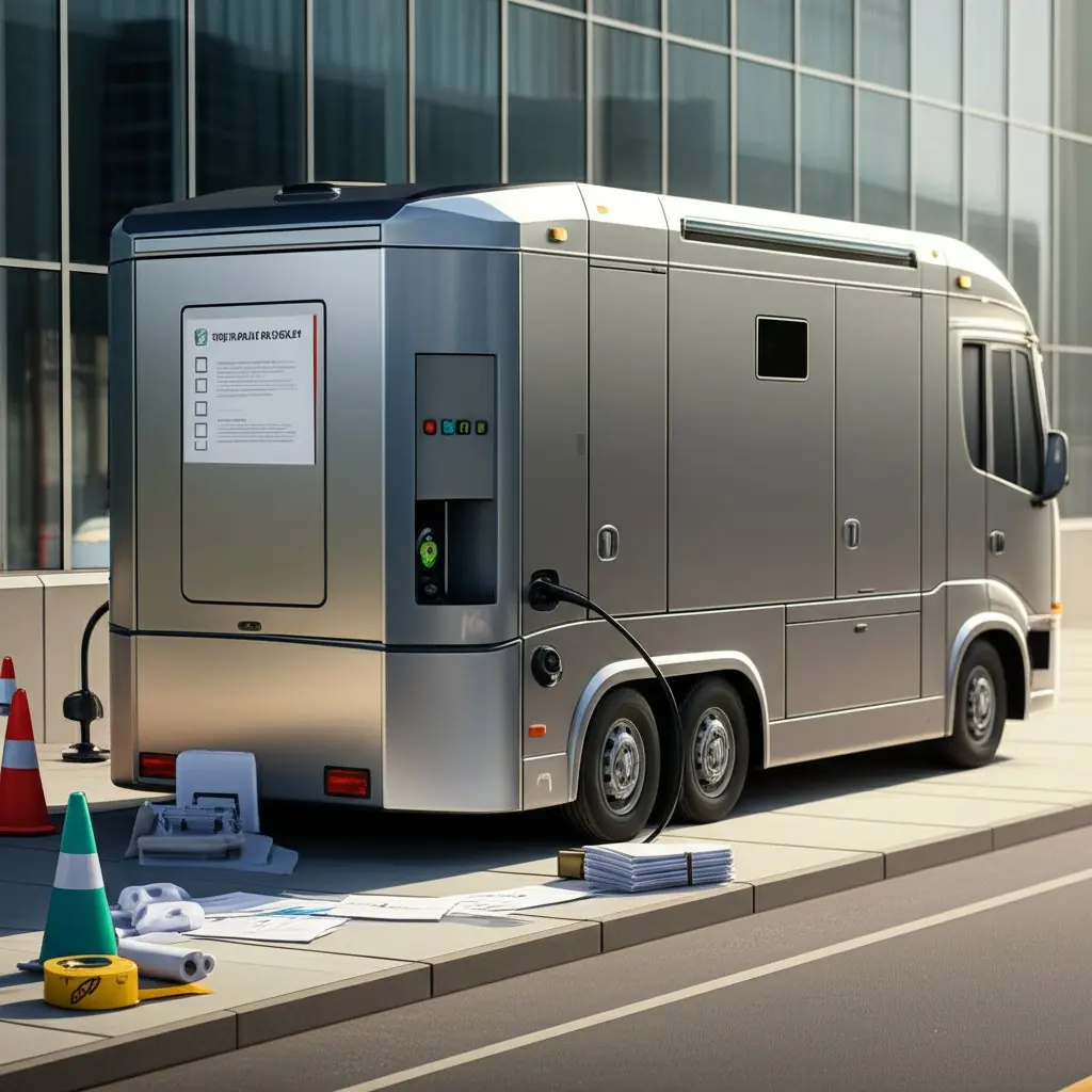 mobile ev charging vehicle with compliance and safety requirements