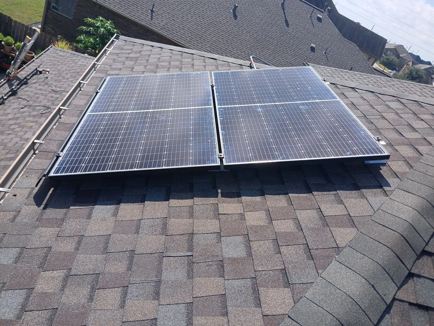 Commercial solar panel installation on a North Texas business rooftop