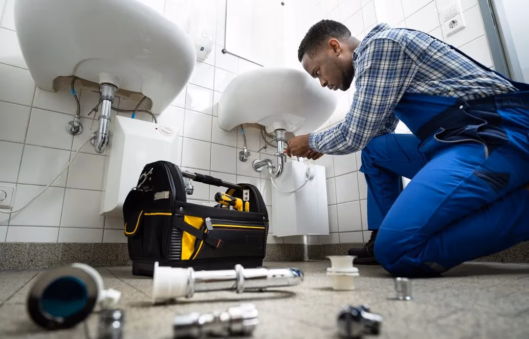 Plombier en intervention