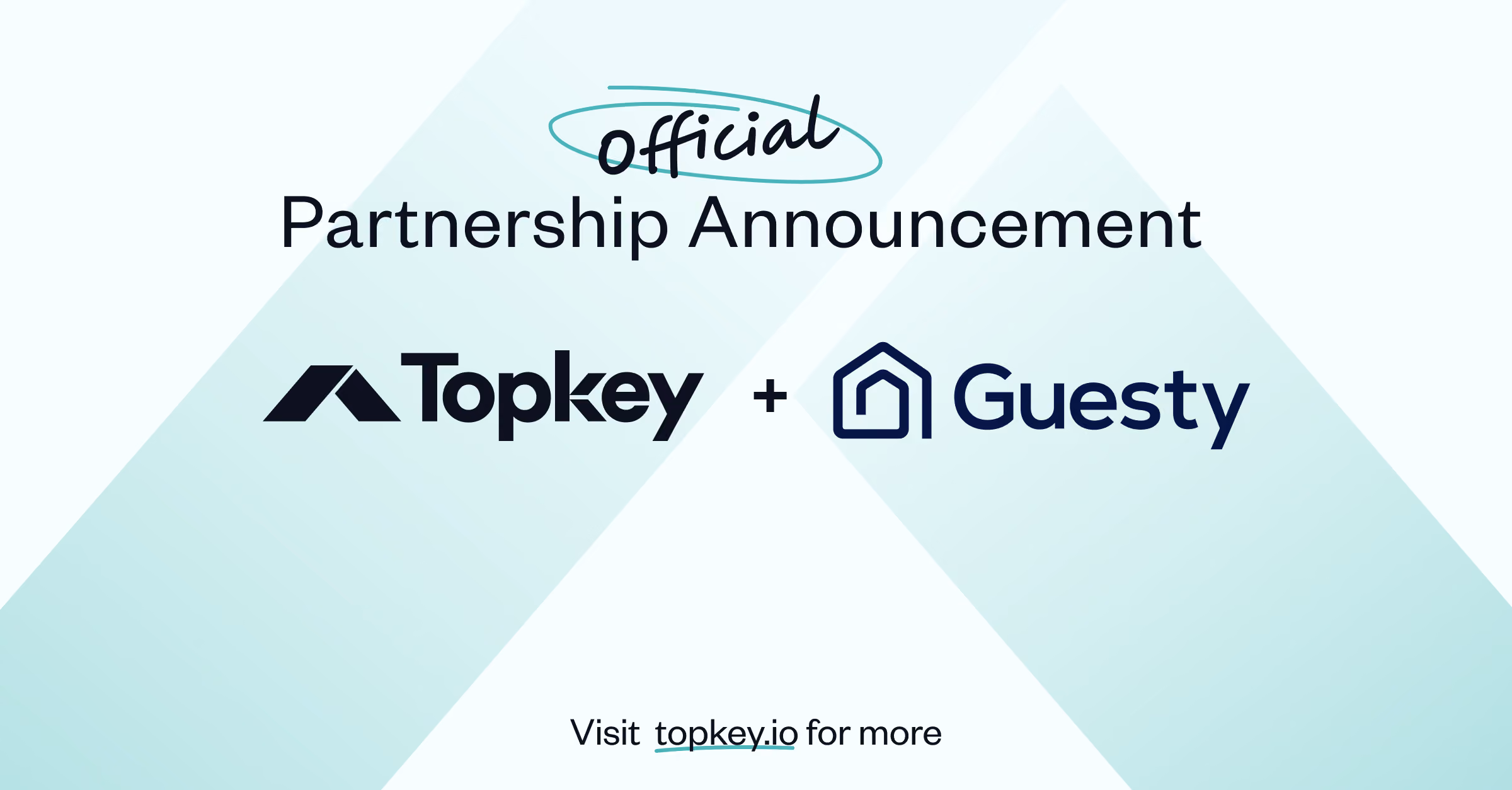 Text Graphic: Official Partnership Announcement: Topkey + Guesty