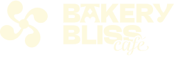 Bakery Bliss Cafe logo with a stylized pinwheel symbol.