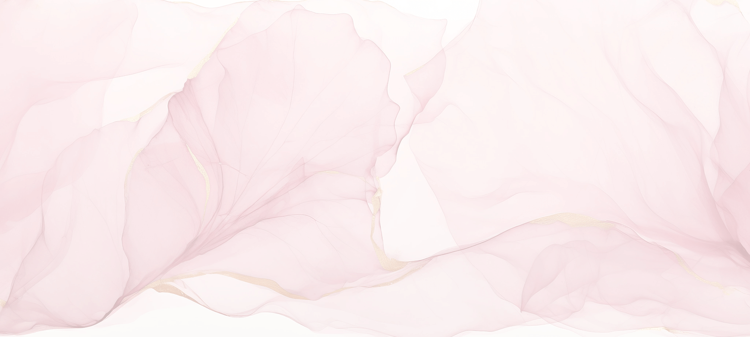 Delicate pink and gold translucent fabric waves creating a soft, abstract pattern.