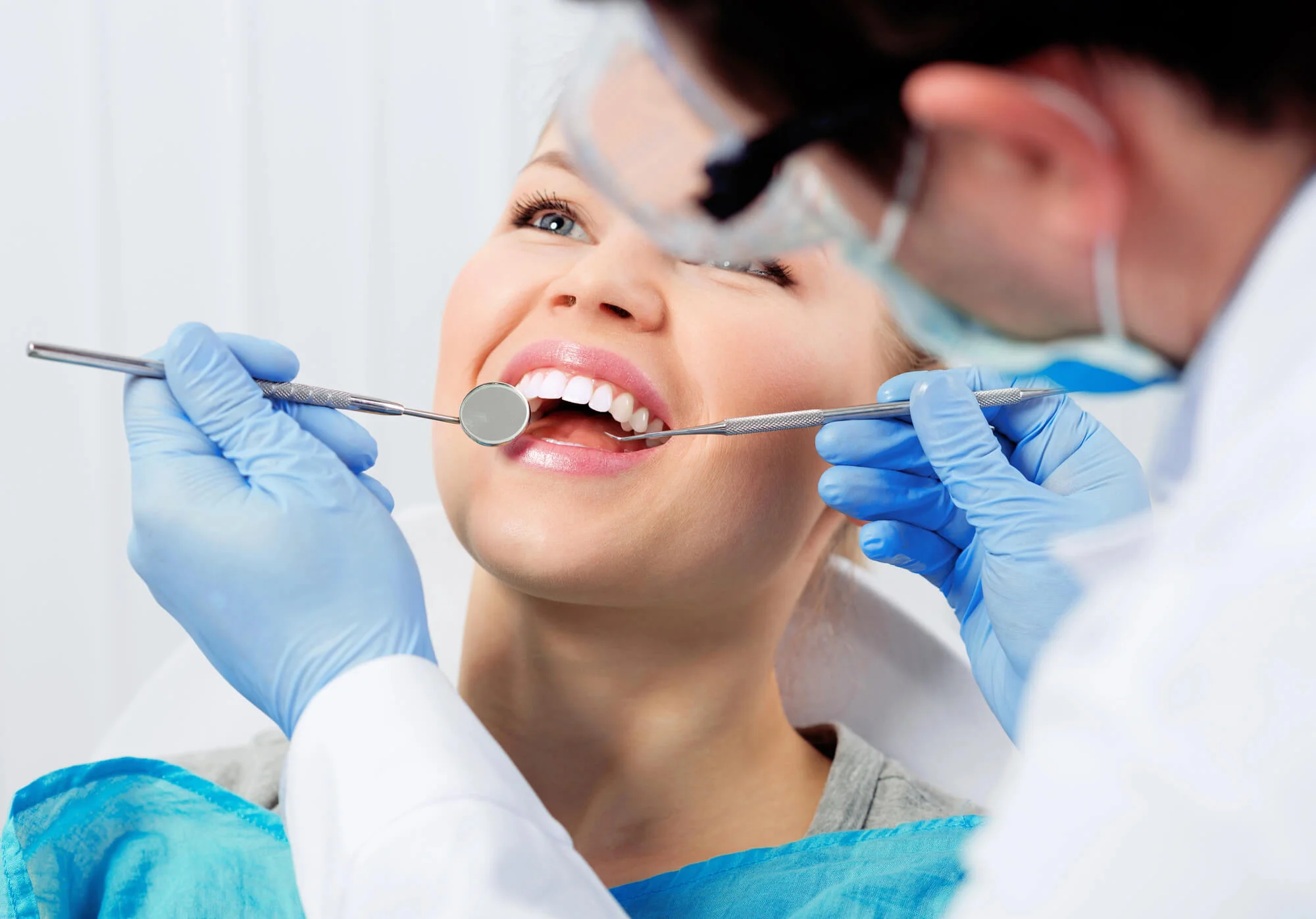 Center City dentist and female patient