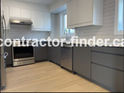 High-end modern kitchen renovation in Collingwood with contemporary cabinetry and appliances