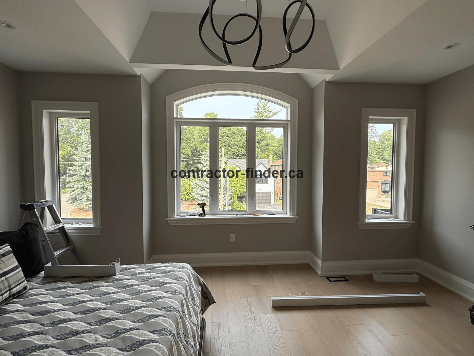 Motorized shade installation in Collingwood with smart home integration and custom measurements