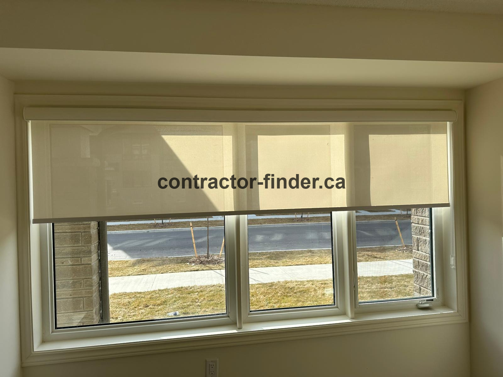 Custom roman shades installation in Collingwood showing elegant window treatments and professional fitting