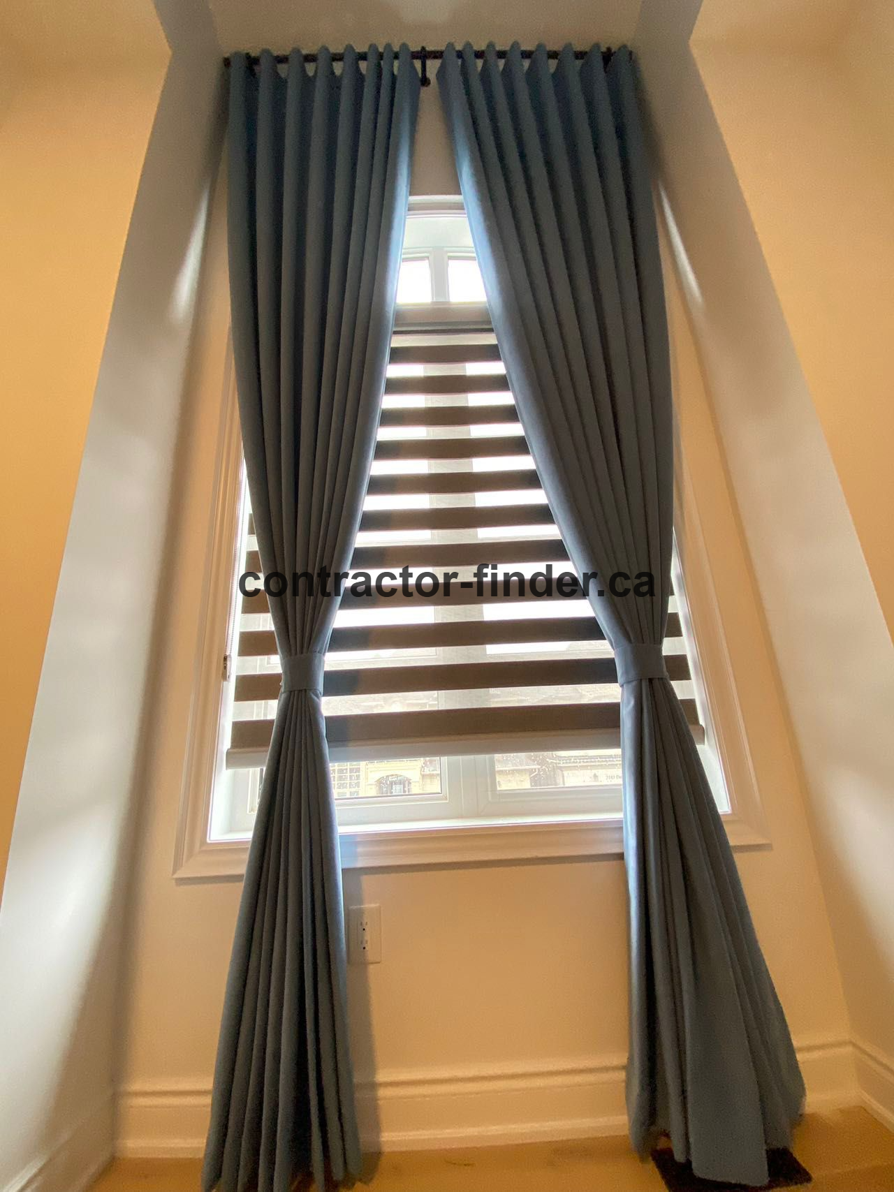 Custom venetian blinds installation in Toronto featuring multi-room design and professional finishing