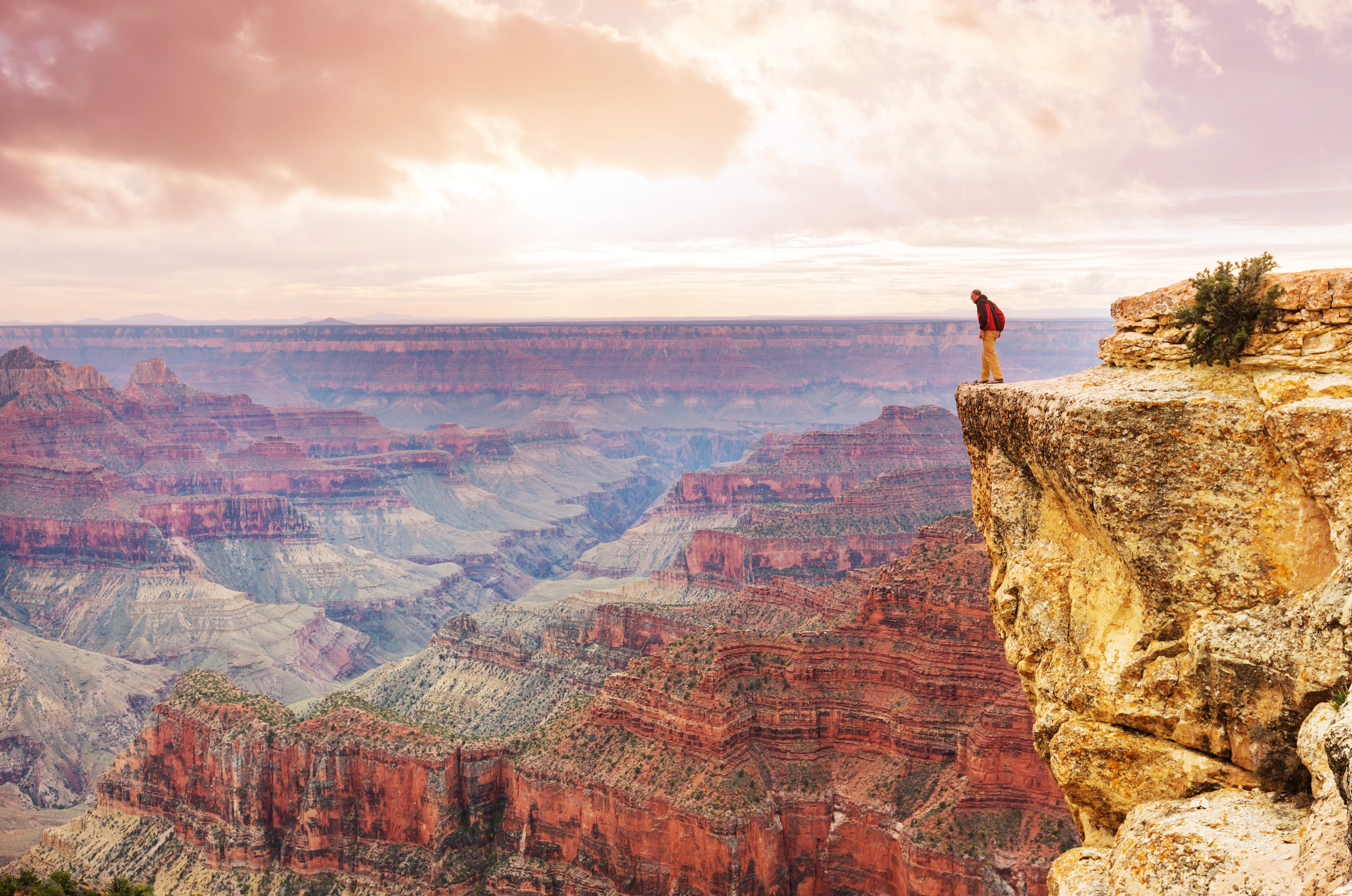 A man at the Grand Canyon in Arizona