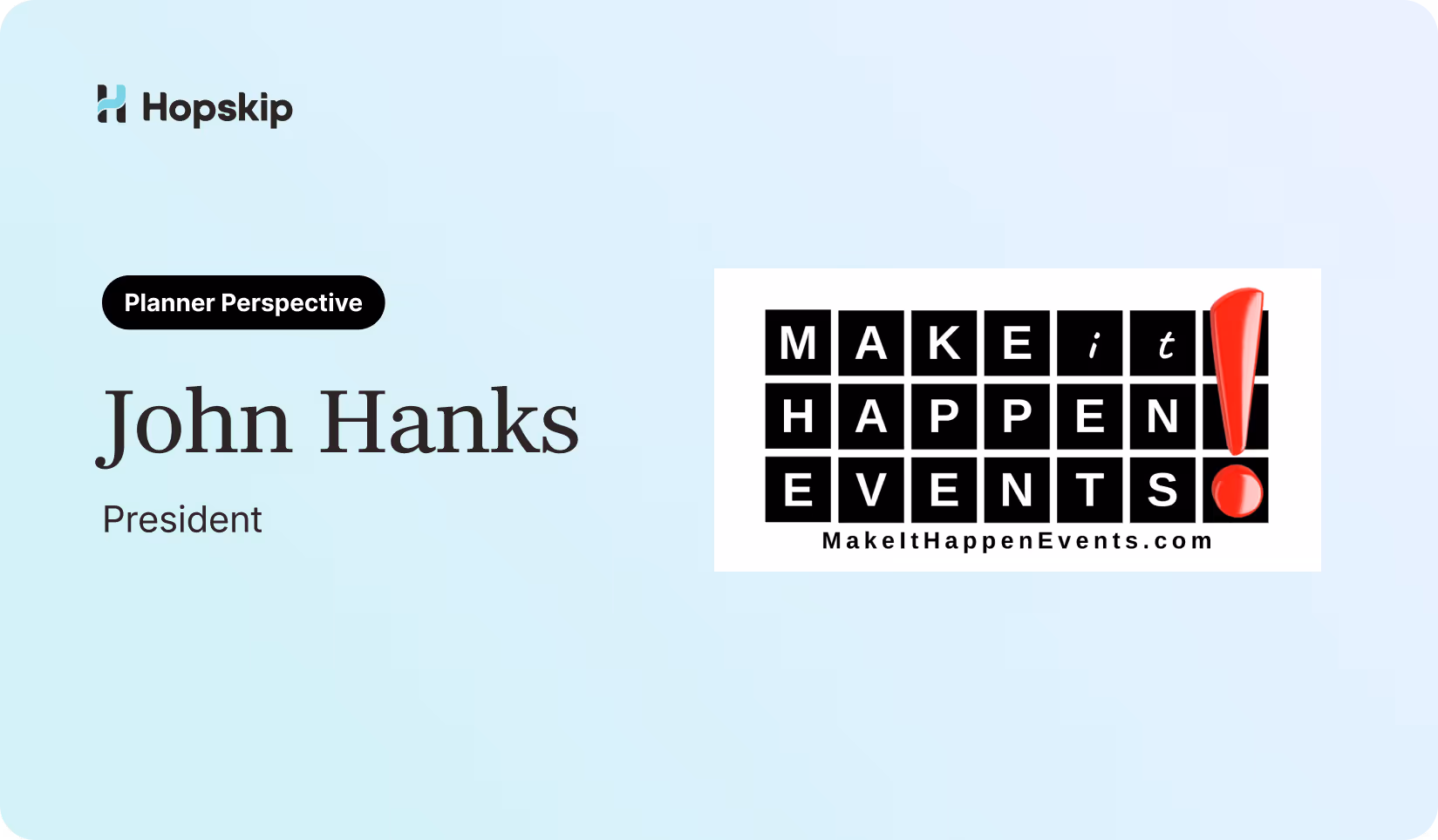 Name of featured planner and their logo