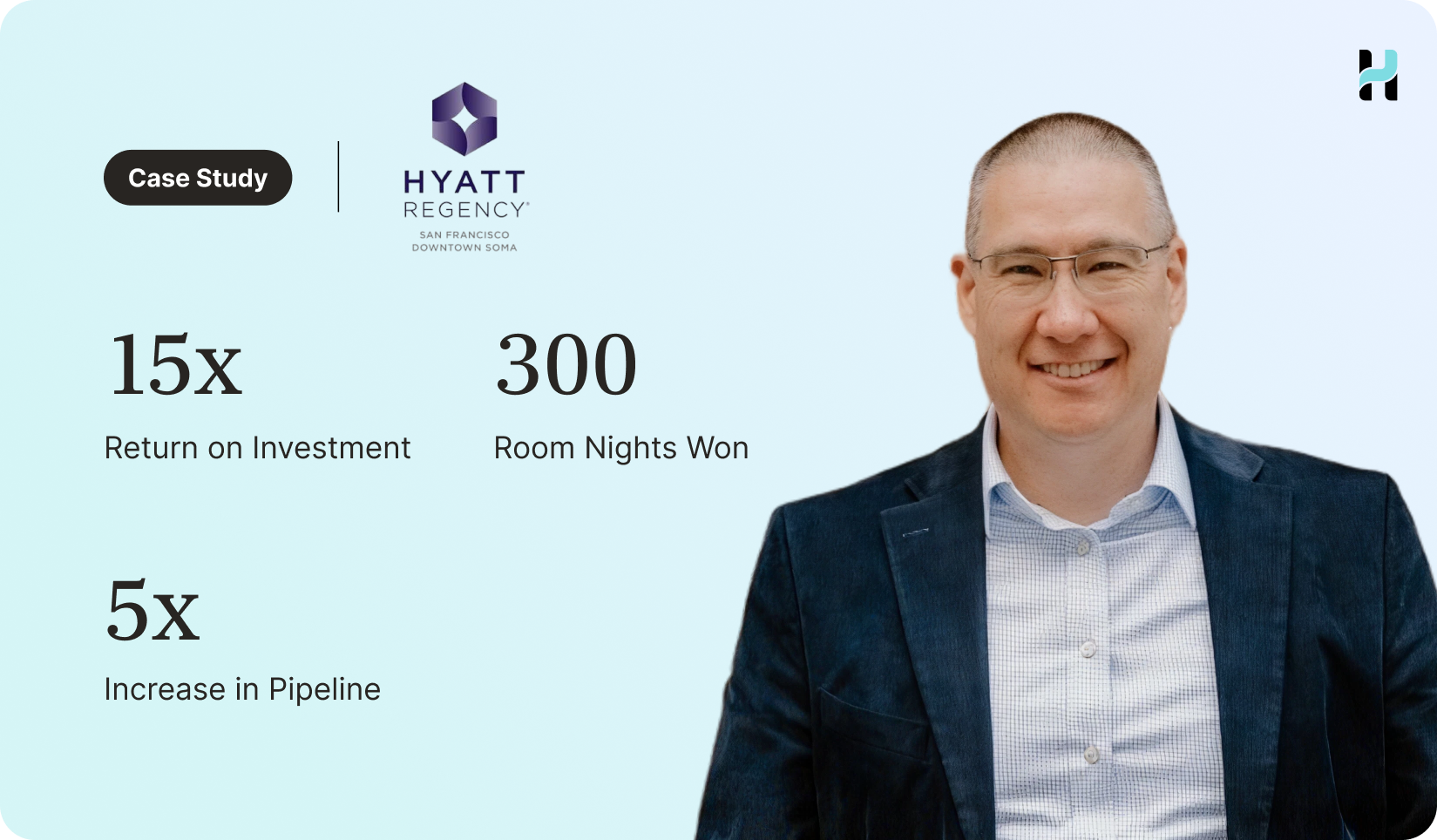 Since upgrading, the Hyatt Regency closed its first booking: a $129,540 conference program, delivering over 15x on their investment.