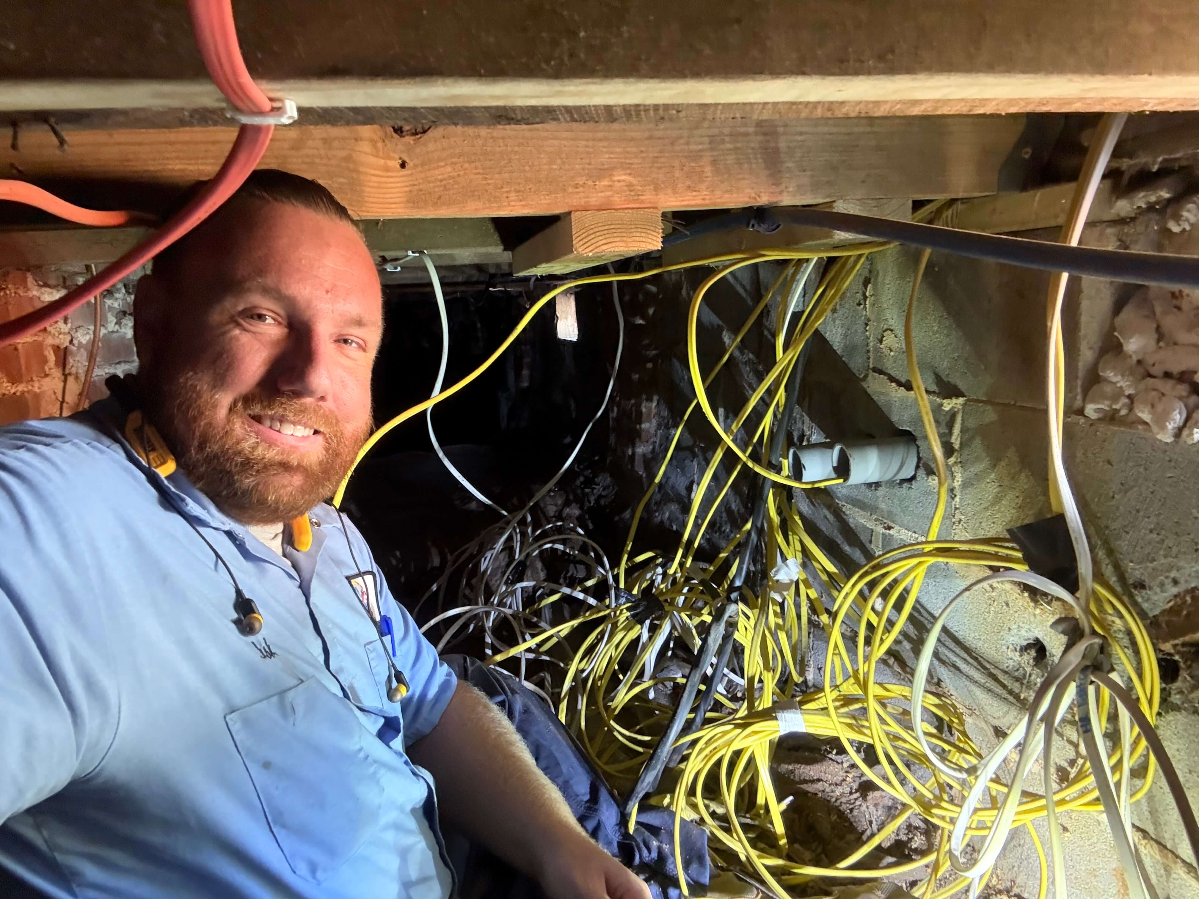 image of a high-efficiency water heater being inspected