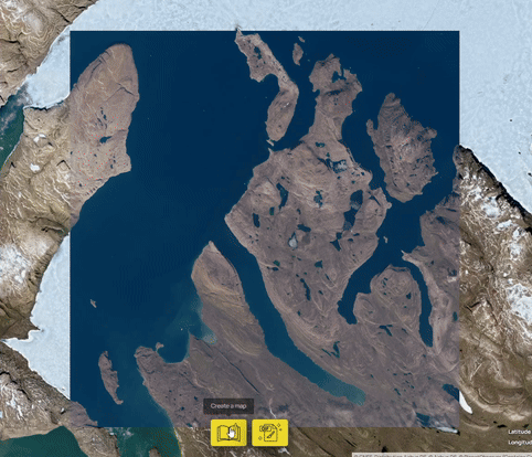 An animated GIF showing the Stoaries tools being used, annotating with lines and text over the map.