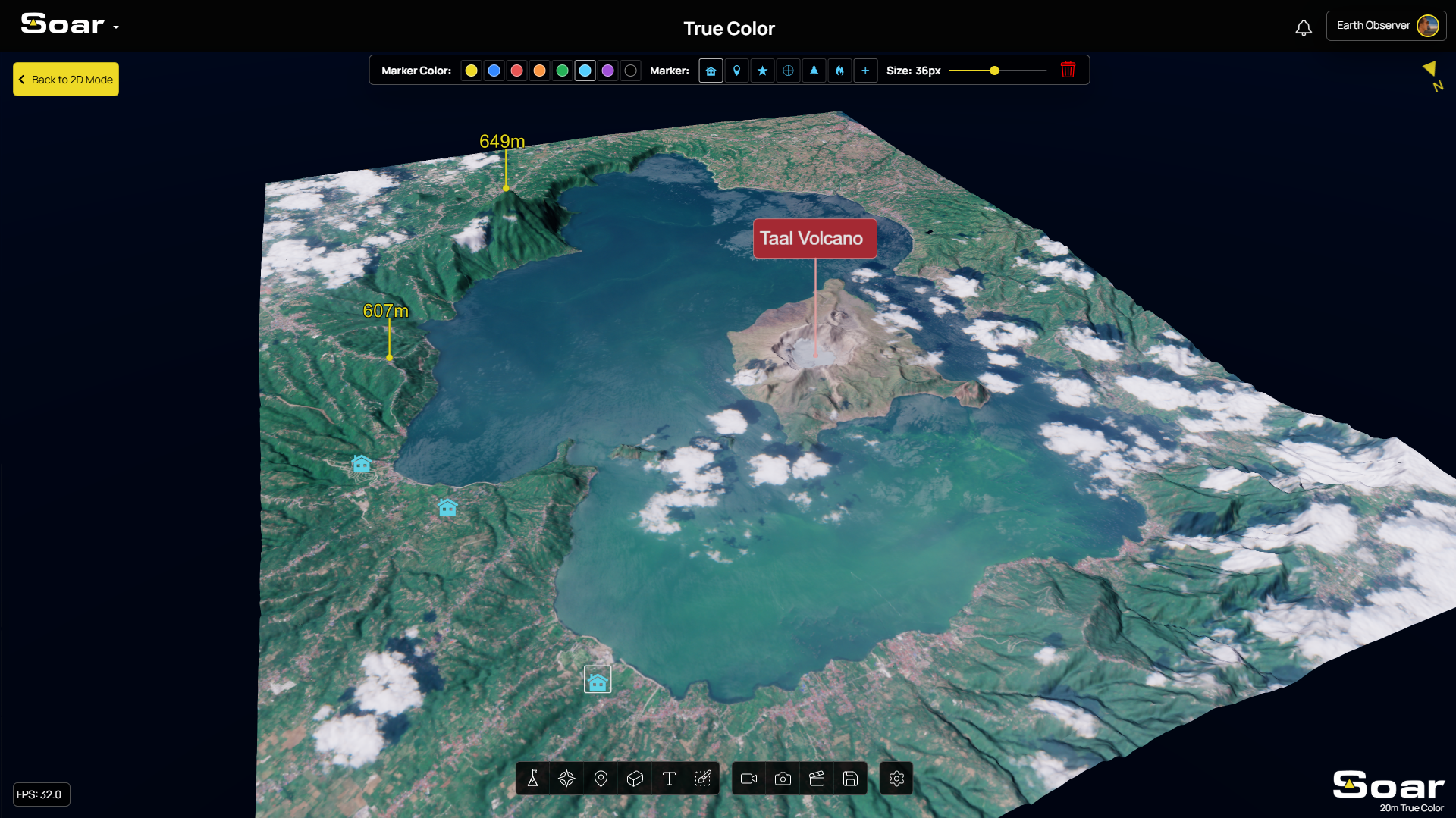 Annotate maps with built in tools in 3D