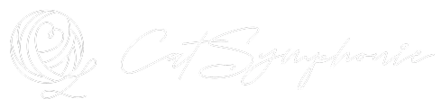 Stylized logo combining a treble clef and cat silhouette with the text 'Cat Symphonie' in elegant script.