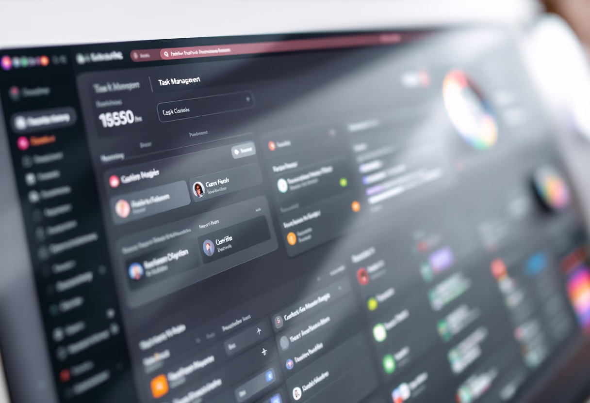 interface of task management module for productivity tools business
