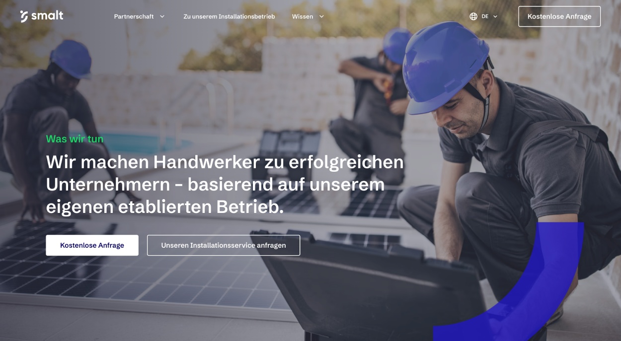 Screenshot der Smalt Website
