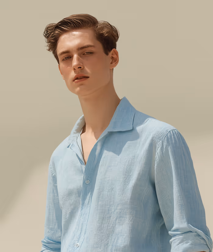 Man in Light Blue Shirt