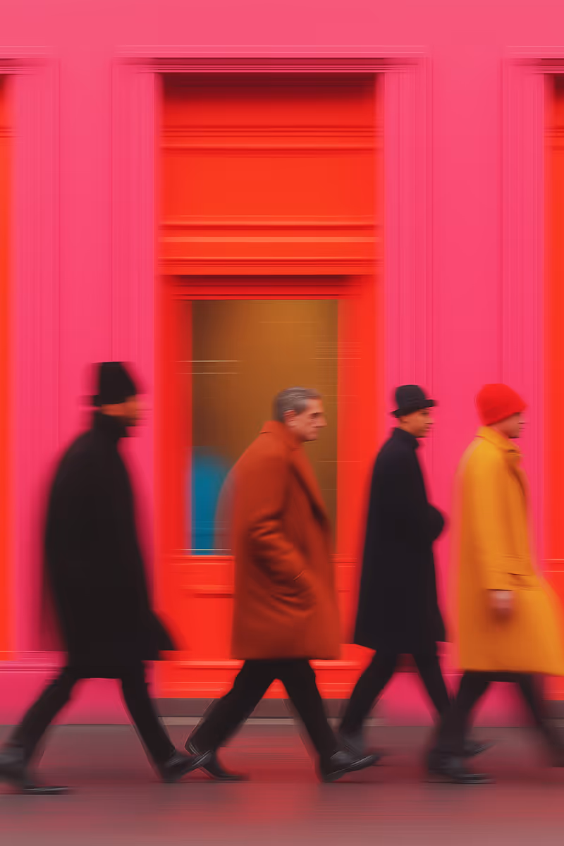 Colorful Coats in Motion