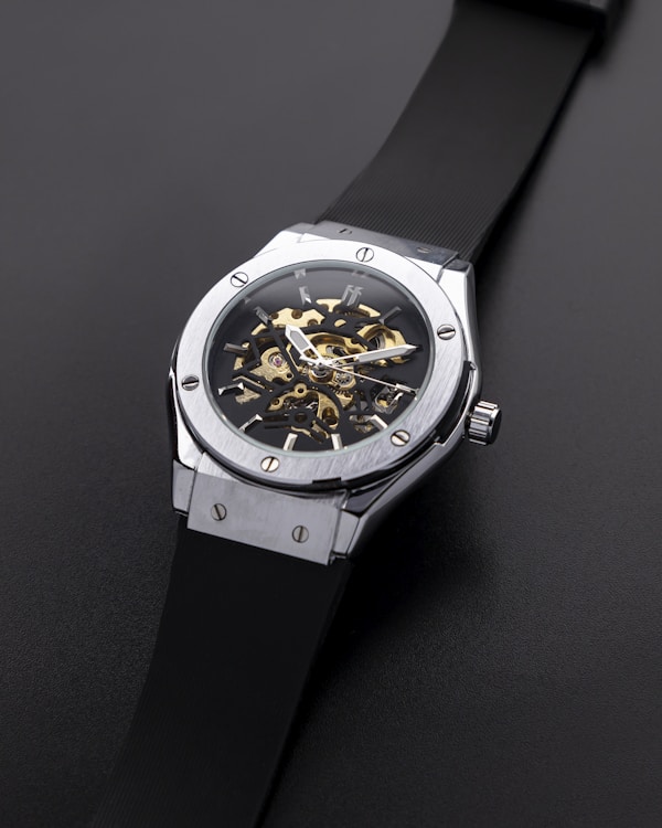 Wristwatch on black background