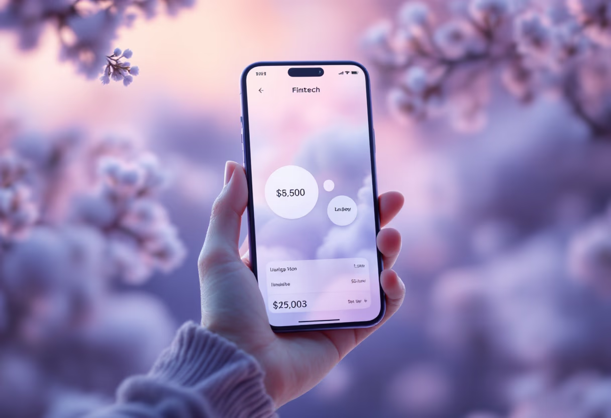 [interface] image of mobile app usage (for an ai fintech company)
