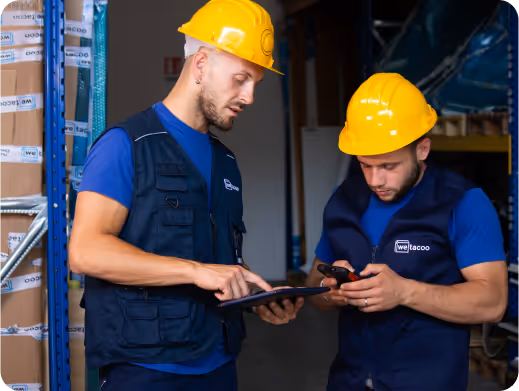 Operatori Wetacoo che lavorano in sicurezza