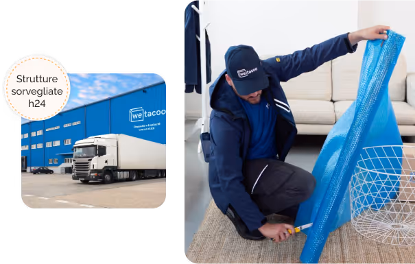 Sconto del 40% sul deposito di roma e operatore che imballa un mobile