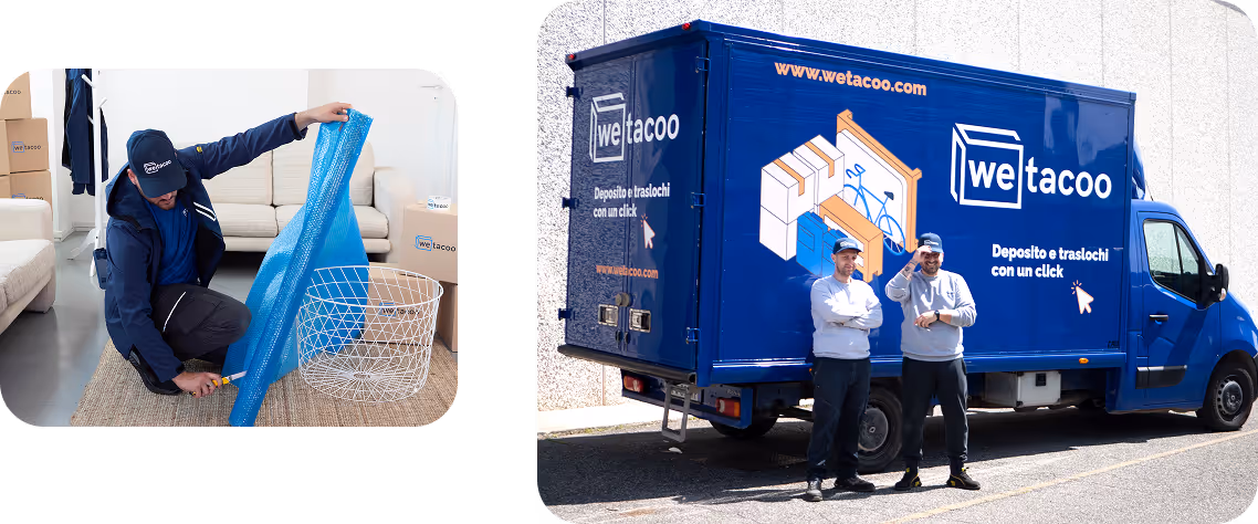 Operatori Wetacoo davanti a furgone brandizzato