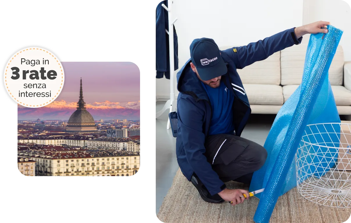 trasloco a torino in 3 rate senza interessi