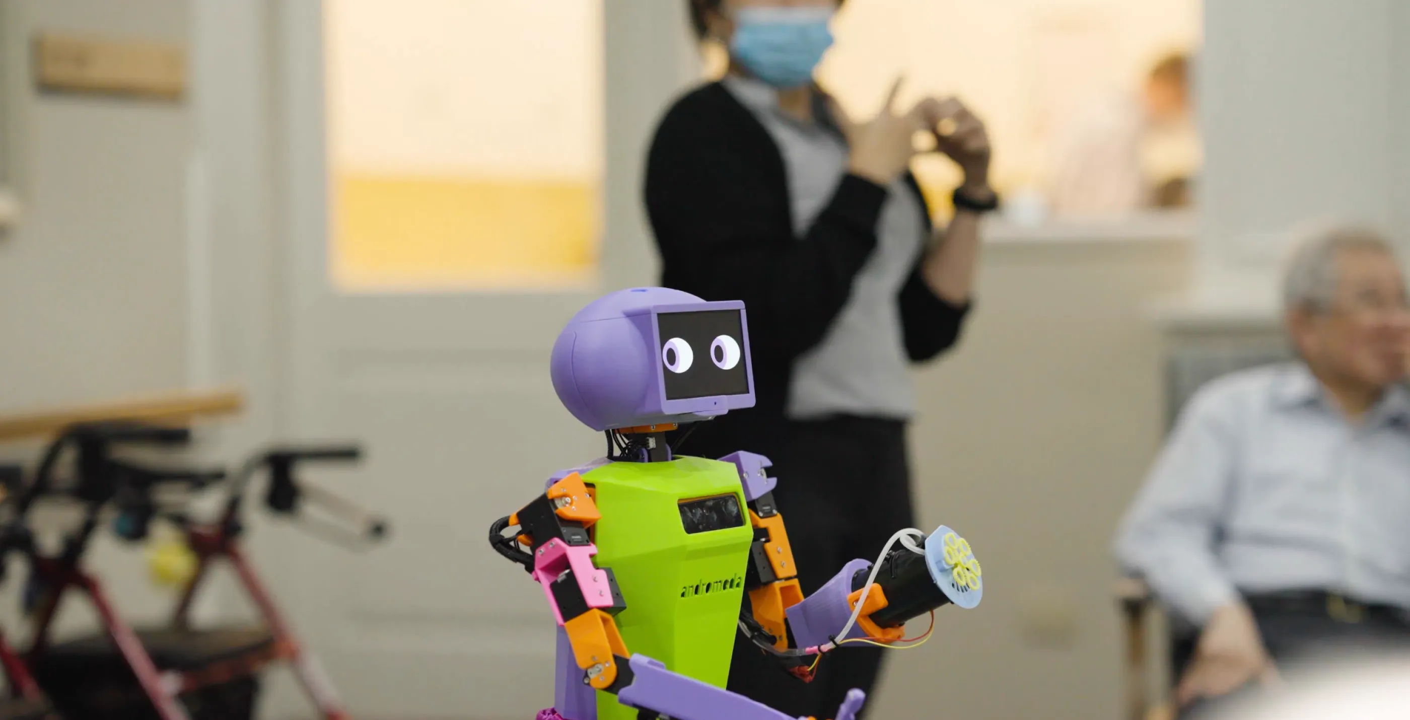 Abi the social companion robot performs and engages with aged care residents