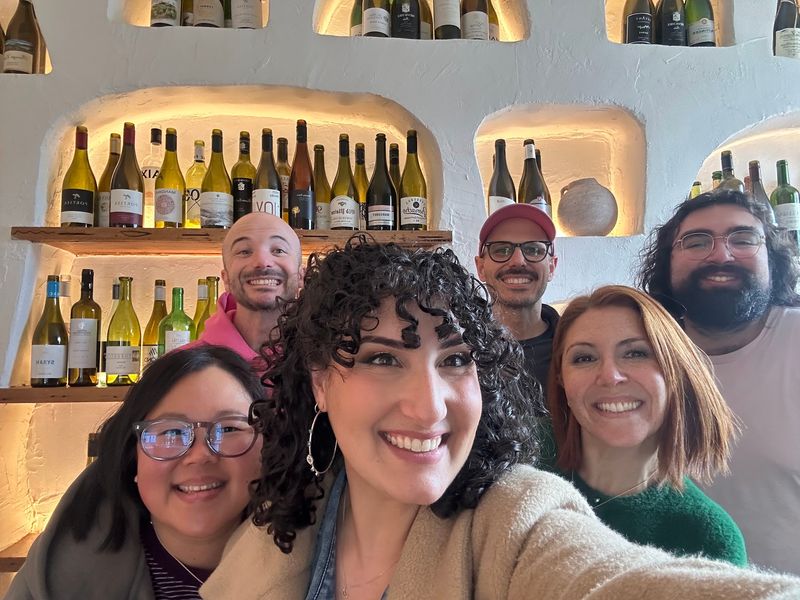 Nat and the team taking a selfie at her birthday lunch