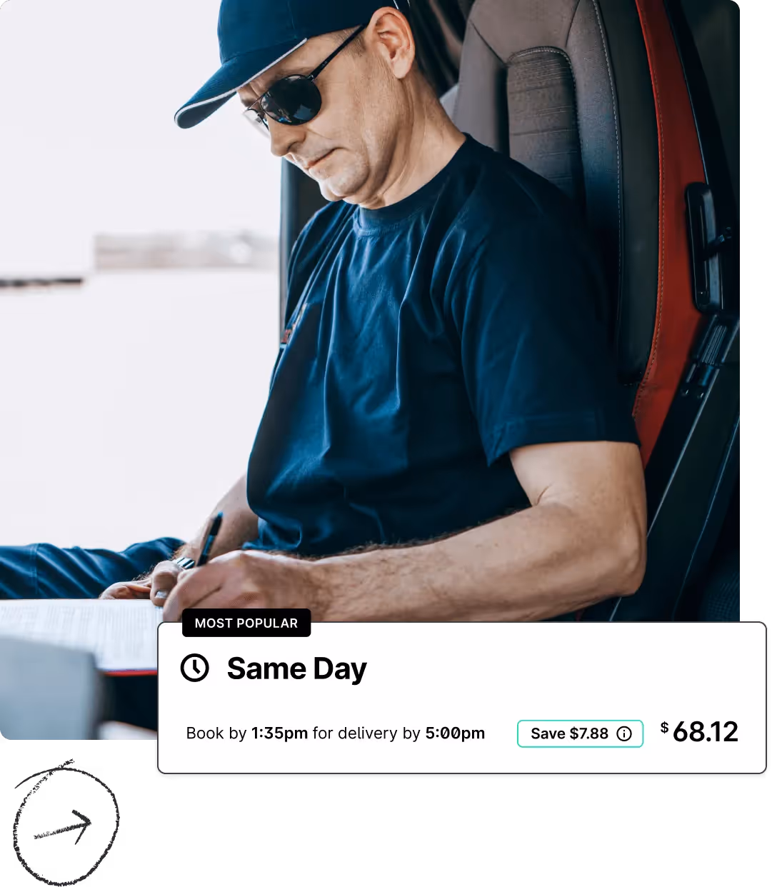 Image showing Curri delivery driver and same day delivery service